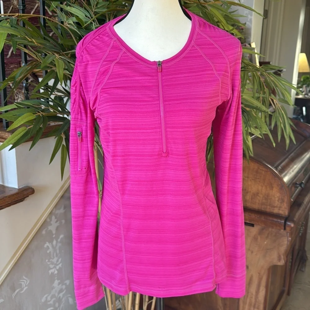 Athleta Women's Pacifica UPF Shirt Long Sleeve hot, pink size medium - Picture 13 of 13